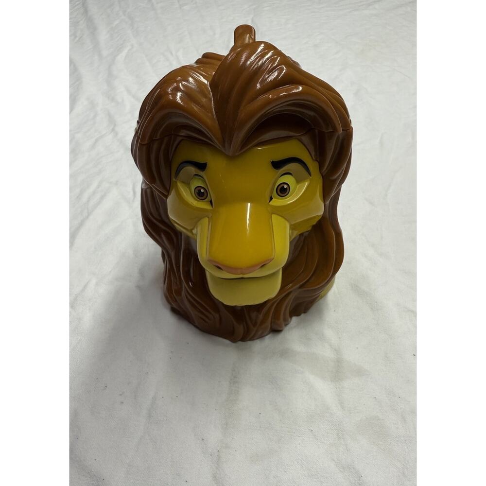 SIMBA The Lion King on Ice Mug Cup Stein Flip Top Lid Vintage 1998 DISNEY